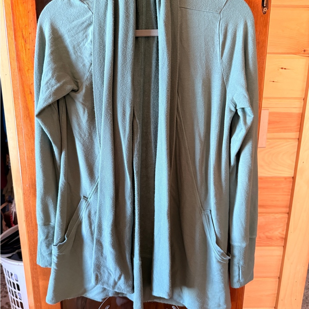 Athleta Women's Green Open Front Cardigan